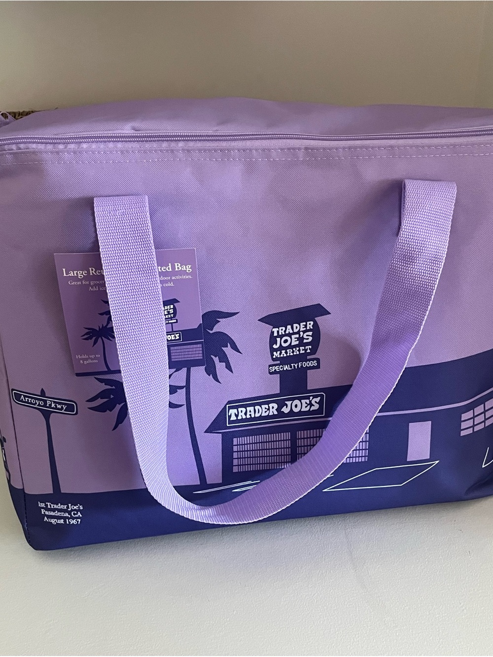 New Trader Joes large insulated cooler bag lavender